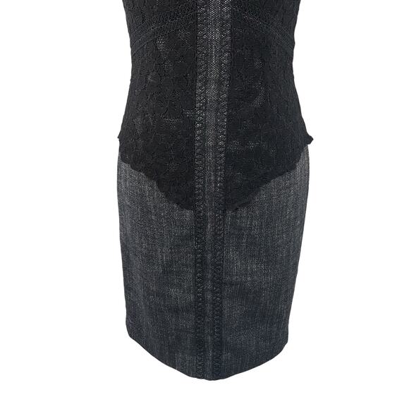 NWOT! ANTONIO MELANI! BLACK W/WHITE TWEEDY FINISH & BLACK LACE DRESS! SZ 4 - Picture 4 of 10